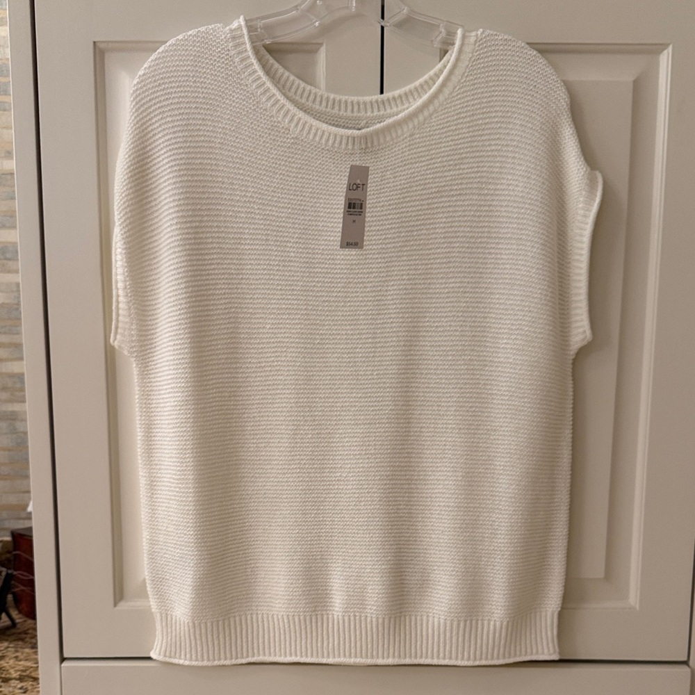 LOFT Cream Crew Neck Sweater